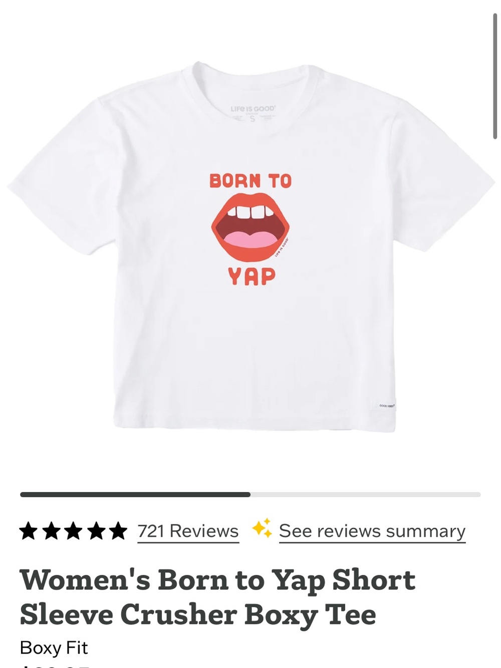 Life is Good | Women's Born to Yap Short Sleeve | Large